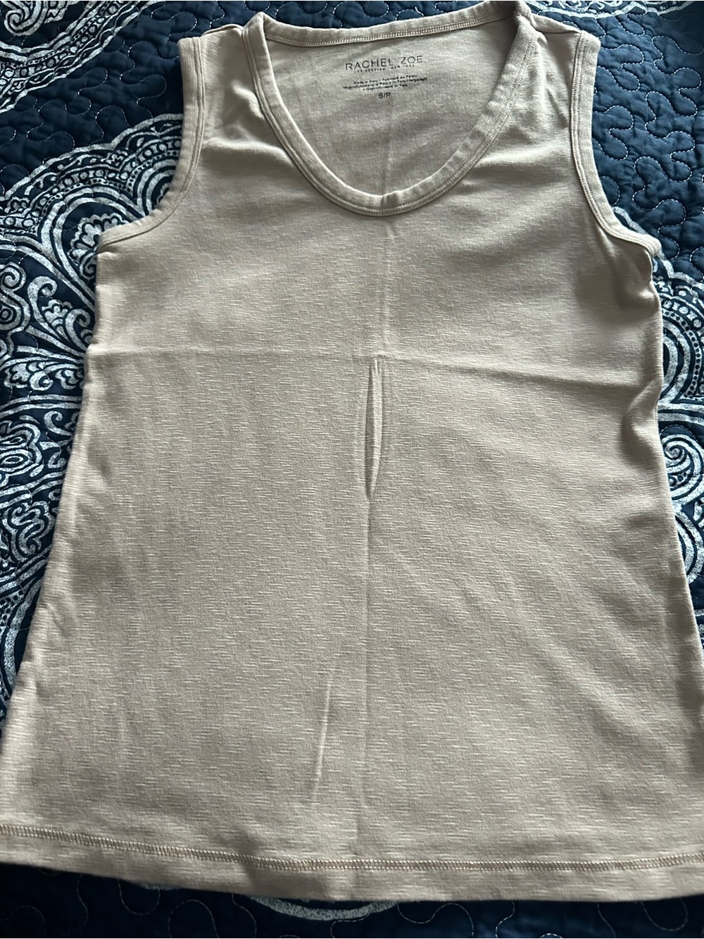 Rachel Zoe Neutral Scoop Neck Tank in Cream Beige